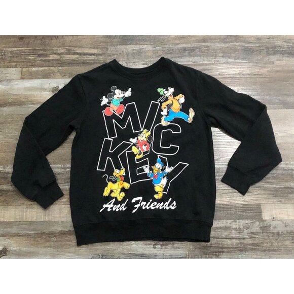 Disney Mickey and Friends Womens Medium Black Crewneck Sweatshirt Pullover - Picture 1 of 4